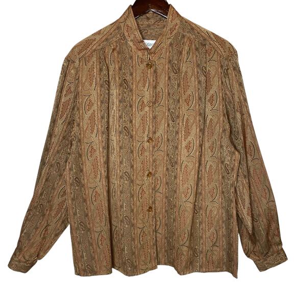 Vintage Lilli Ann Button Front Top size 14 - Picture 1 of 4